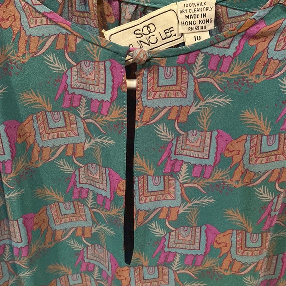 Vintage Soo Young Lee Silk Dress Sz. 10 - Picture 3 of 5